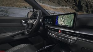 2026 Kia Sorento PHEV steering wheel and multimedia screen