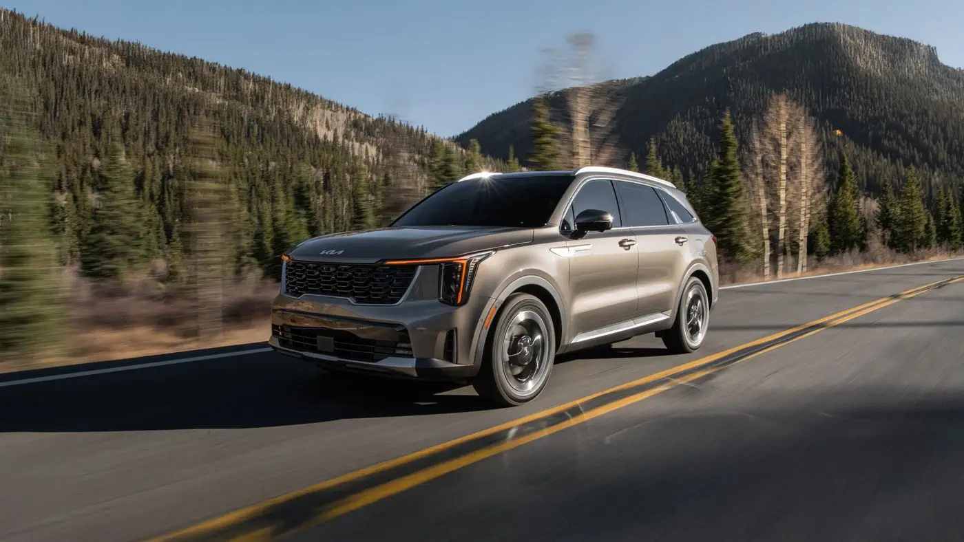 2026 Kia Sorento PHEV driving down road
