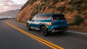 2026 Kia EV9 driving up road