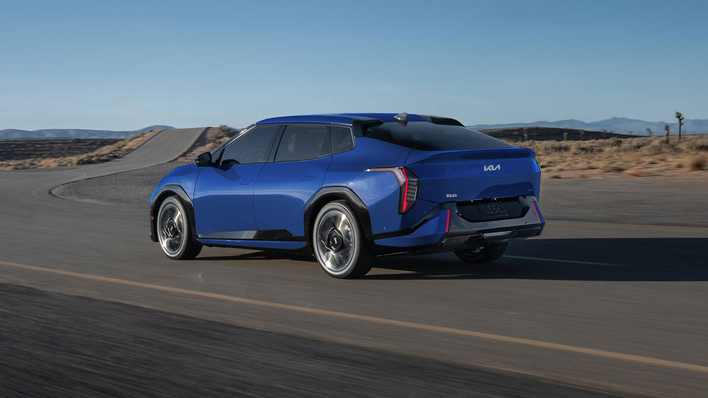 2026 Kia EV4 driving down road